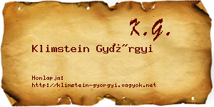 Klimstein Györgyi névjegykártya