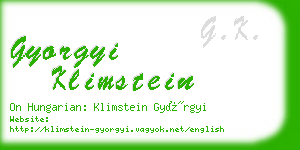 gyorgyi klimstein business card